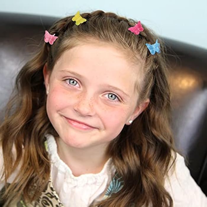 100 Pcs Flower Hair Clip,Mini Cute Girls Kids Hair Clips Flower Claw Clips for Thick Hair 90s Girls Women (butterfly) - Image 4